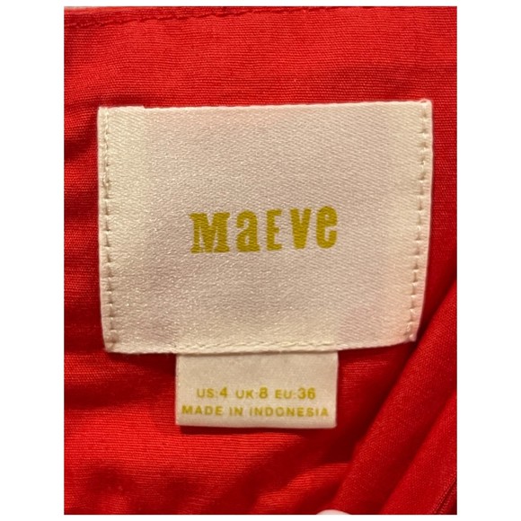 MAEVE Red Bo Scalloped Buttons Back Top - Picture 3 of 4